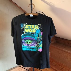 Delta Soft Black Star Wars Mandolorian Tee, EUC, L